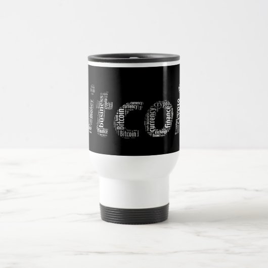 Mug De Voyage Bitcoin logo wordart graphiques (Centre)