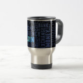 Mug De Voyage Bitcoin logo wordart graphiques (Devant droit)