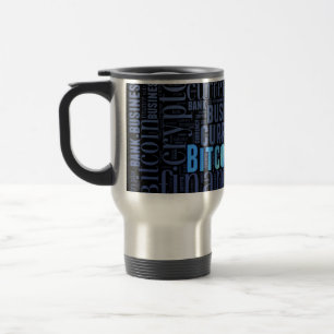 Mug De Voyage Bitcoin logo wordart graphiques