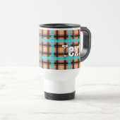 Mug De Voyage Bl motif abstrait sans à damiers plaid (Devant droit)