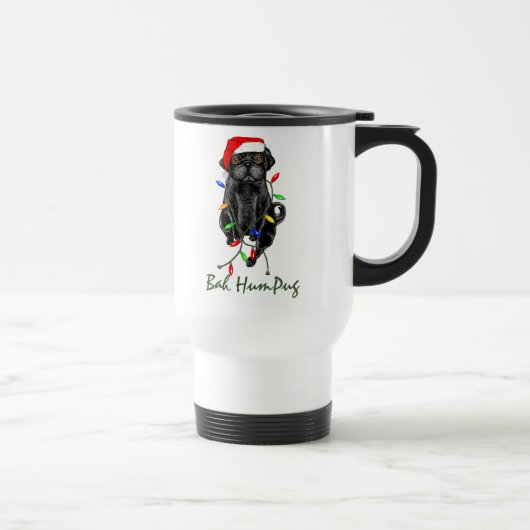 Mug De Voyage Black Carlin Chien Bah Humpug Funny Noël (Droite)