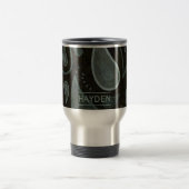 Mug De Voyage Black Grey Paisley Pattern Elegant Personalised (Centre)