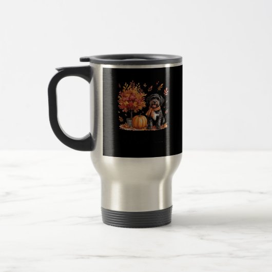 Mug De Voyage Black Labradoodé C’est l’automne Y’all Citrouille (Gauche)