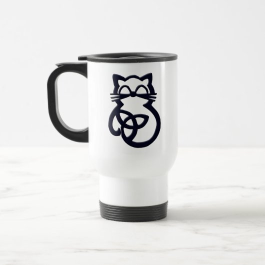 Mug De Voyage Black Trinity Knot Celtic Chat Voyage Mug (Gauche)