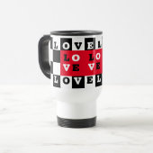 Mug De Voyage Black White Checker LOVE (Devant gauche)