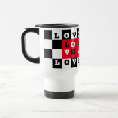 Mug De Voyage Black White Checker LOVE (Gauche)