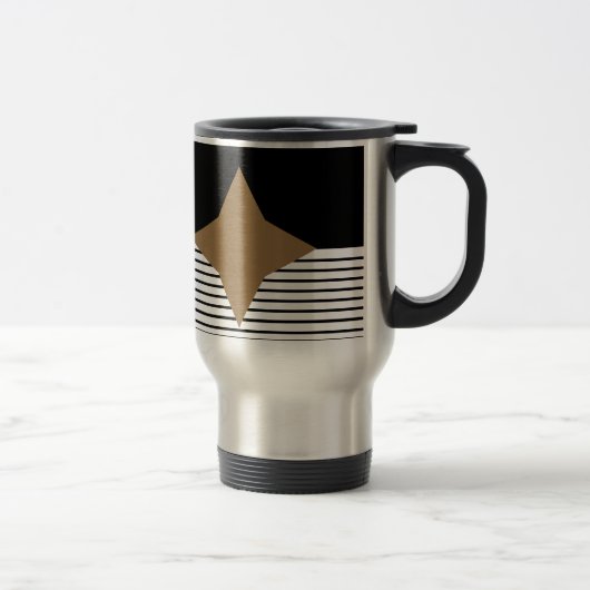 Mug De Voyage Black White Colorblock & Brown Diamond (Droit)