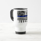 Mug De Voyage Blanc américain affligé personnalisé de drapeau de (Devant gauche)