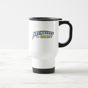 Mug de voyage blanc Nashville joue au hockey