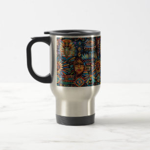 Mug De Voyage Bleu antique "Tapisserie pré-colombienne" 444ml Mu
