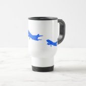 Mug De Voyage Bleu Avion Voyage Mug (Devant droit)