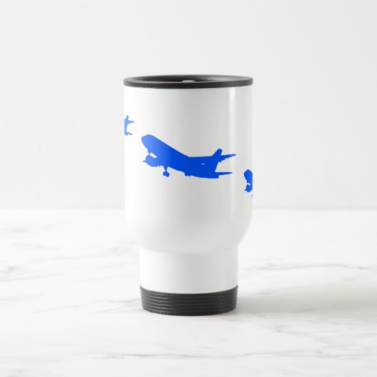 Mug De Voyage Bleu Avion Voyage Mug (Centre)
