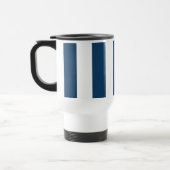 Mug De Voyage Bleu de marine, Blancs, Motif rayé (Gauche)
