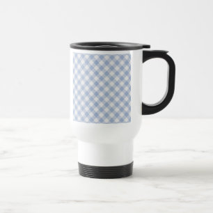 Mug De Voyage Bleu En vichy classique vérifié