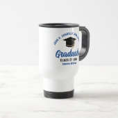 Mug De Voyage Bleu Graduation Custom Graduate Keepsaké (Devant droit)
