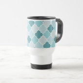 Mug De Voyage Bleu Marocain Trellis, Lattes, Quatrefoil (Devant droit)