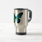 Mug De Voyage Bleu Papillon Voyage Mug (Devant droit)
