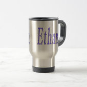 Mug De Voyage Bleu Starry Nom Ethan Logo, (Devant droit)