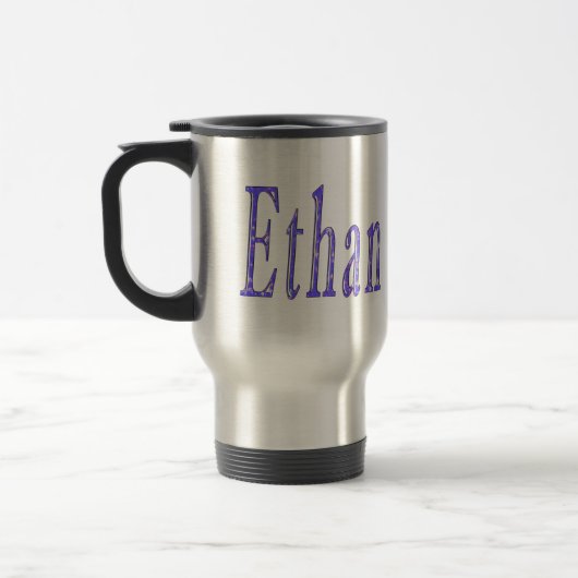Mug De Voyage Bleu Starry Nom Ethan Logo, (Gauche)