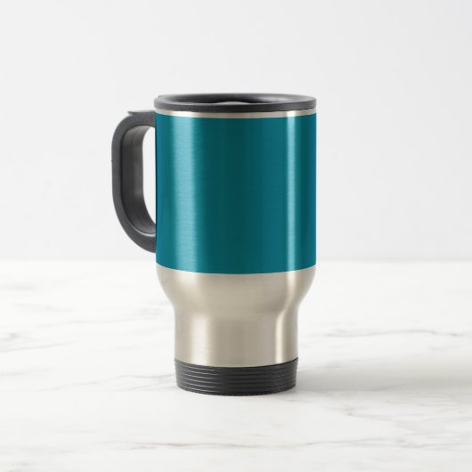 Mug De Voyage Bleu-vert (couleur solide) (Devant gauche)