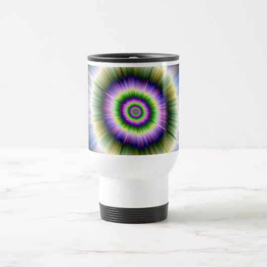 Mug De Voyage Bleu vert éclatant et rose (Centre)