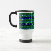Mug De Voyage Bleu vert rayures avec étoiles et Raindrops (Gauche)