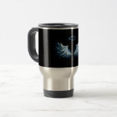 Mug De Voyage Blue Glowing Angel Wings on black background (Devant gauche)