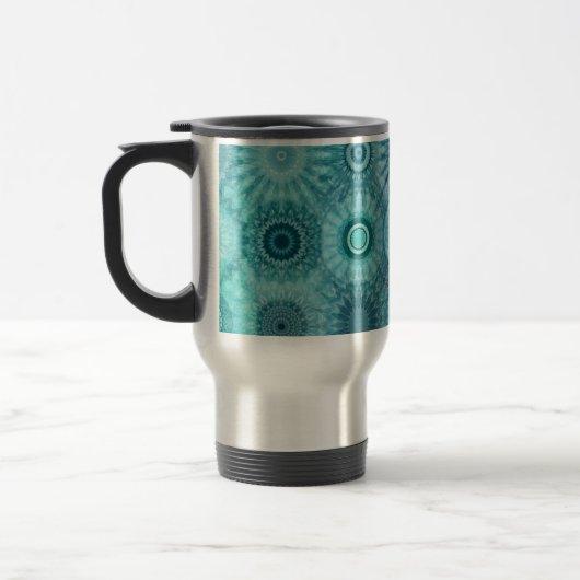 Mug De Voyage Blue Mandalas Abstract Ornate Pattern (Gauche)