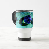 Mug De Voyage Blue Raindrops Water Pearls, Thermo Cup (Devant gauche)