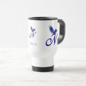 Mug De Voyage Bluebird Monogram Initial N Elegant Personalized (Devant droit)