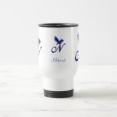 Mug De Voyage Bluebird Monogram Initial N Elegant Personalized (Centre)
