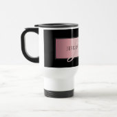 Mug De Voyage Blush Élégant Faux Or Rose | Nom & Initiales (Gauche)