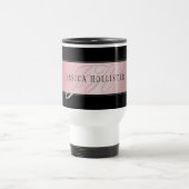 Mug De Voyage Blush Élégant Faux Or Rose | Nom & Initiales (Centre)