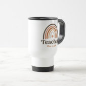 Mug De Voyage Boho Teacher Moderne Rainbow Apple (Devant droit)