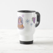 Mug De Voyage bonhomme de neige de noël (Devant droit)
