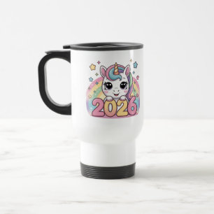 Mug De Voyage Bonne année 2026 Amoureux de Licorne Vibes Magique