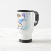 Mug De Voyage Bonne Jeune Fille Sur Un Vélo - Amour Romantique  (Devant droit)