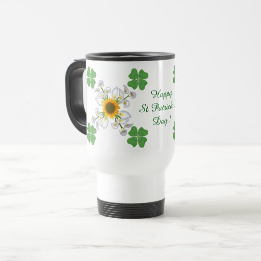 Mug De Voyage Bonne Saint Patrick ! Clover avec Calla (Devant gauche)
