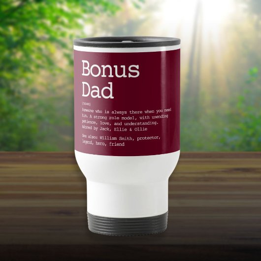 Mug De Voyage Bonus Papa Stepdad Définition Rouge Bourgogne mode