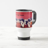 Mug De Voyage Bordure Collie Puppies Dans Tiroir Personnalisé (Devant droit)
