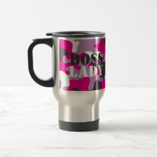 Mug De Voyage Boss Lady Pink Camo Boisson Voyage Café Mug