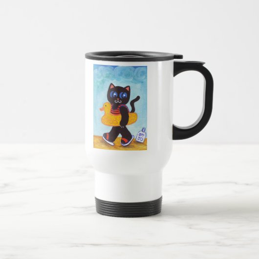 Mug De Voyage Bouchon de chat de plage (Droite)