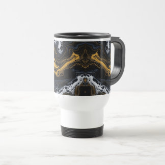 Mug De Voyage Bouchons de café Abstraits de luxe - Noir, Or & Bl