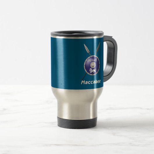 Mug De Voyage Bouclier Maccabee Et Paroles (Devant droit)