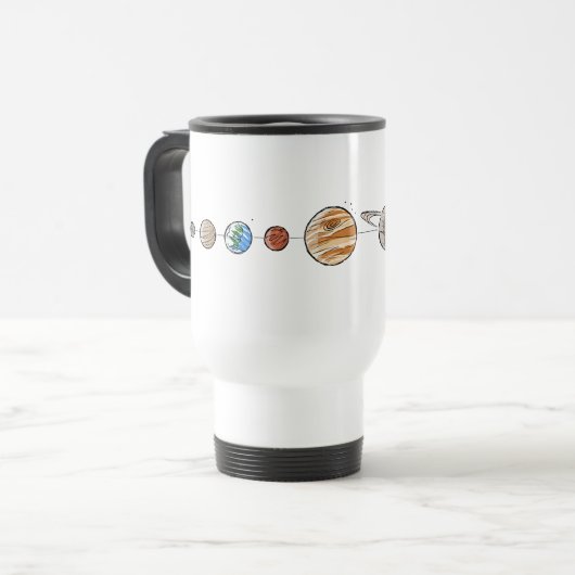 Mug De Voyage Boue de déplacement du système solaire (Devant gauche)