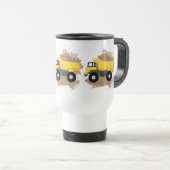 Mug De Voyage Boue du véhicule de construction de camion de pomp (Devant droit)