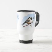 Mug De Voyage BOUFFÉE DE CHICKADEE AILES de Jeff Willis Art (Devant droit)