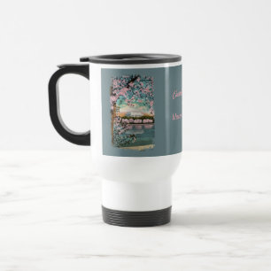 Mug De Voyage Boug de café peint en fleurs de cerisier