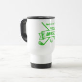Mug De Voyage Boug De Golf Blanc Personnalisé, Accroché Au Vert (Devant gauche)