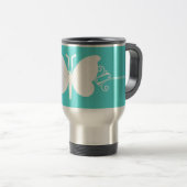 Mug De Voyage Boug de papillon turquoise (Devant droit)